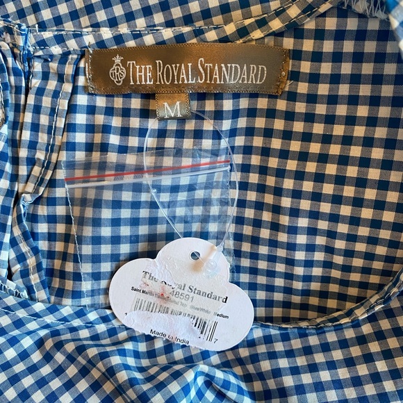 Saint Martin Blue and White Gingham Embroidered Top - Picture 8 of 12